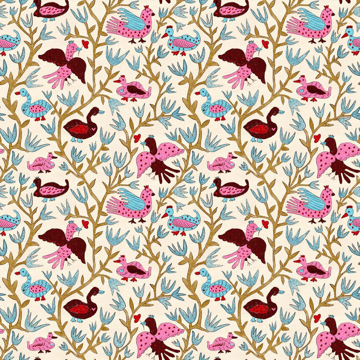 Folk storybook birds