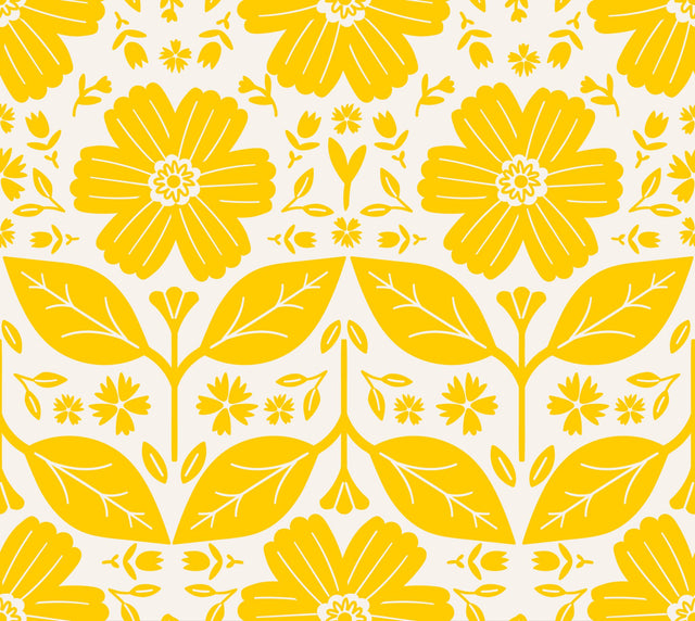Sunshine Yellow Folk Floral — Sunshine Yellow
