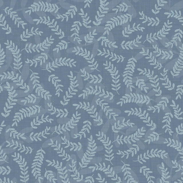 Tiny Leaves Scatter — Denim Blue