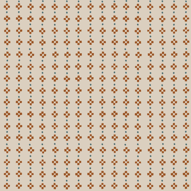 Dots and checkers blender rust brown on beige — Rust brown on beige
