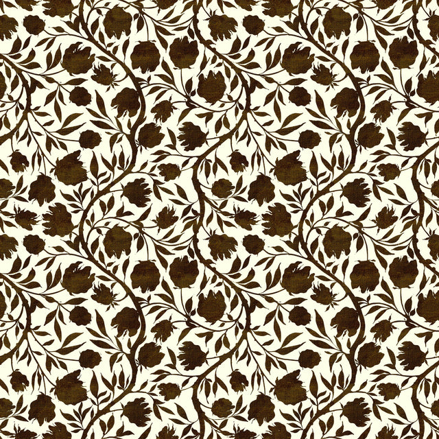 Monochrome traditional botanical vines — Brown and white cream